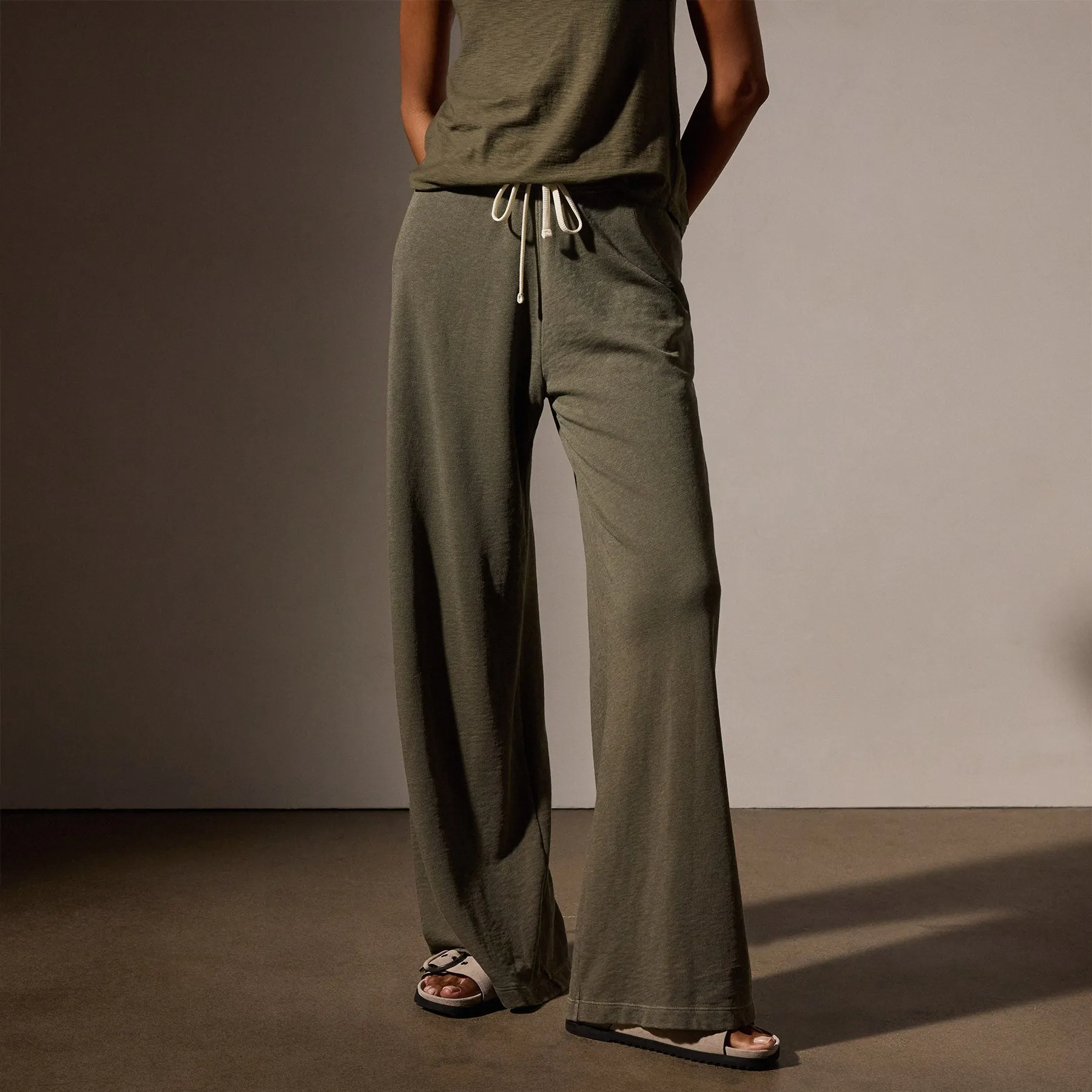 Wide Leg Sweatpant - Trooper Pigment