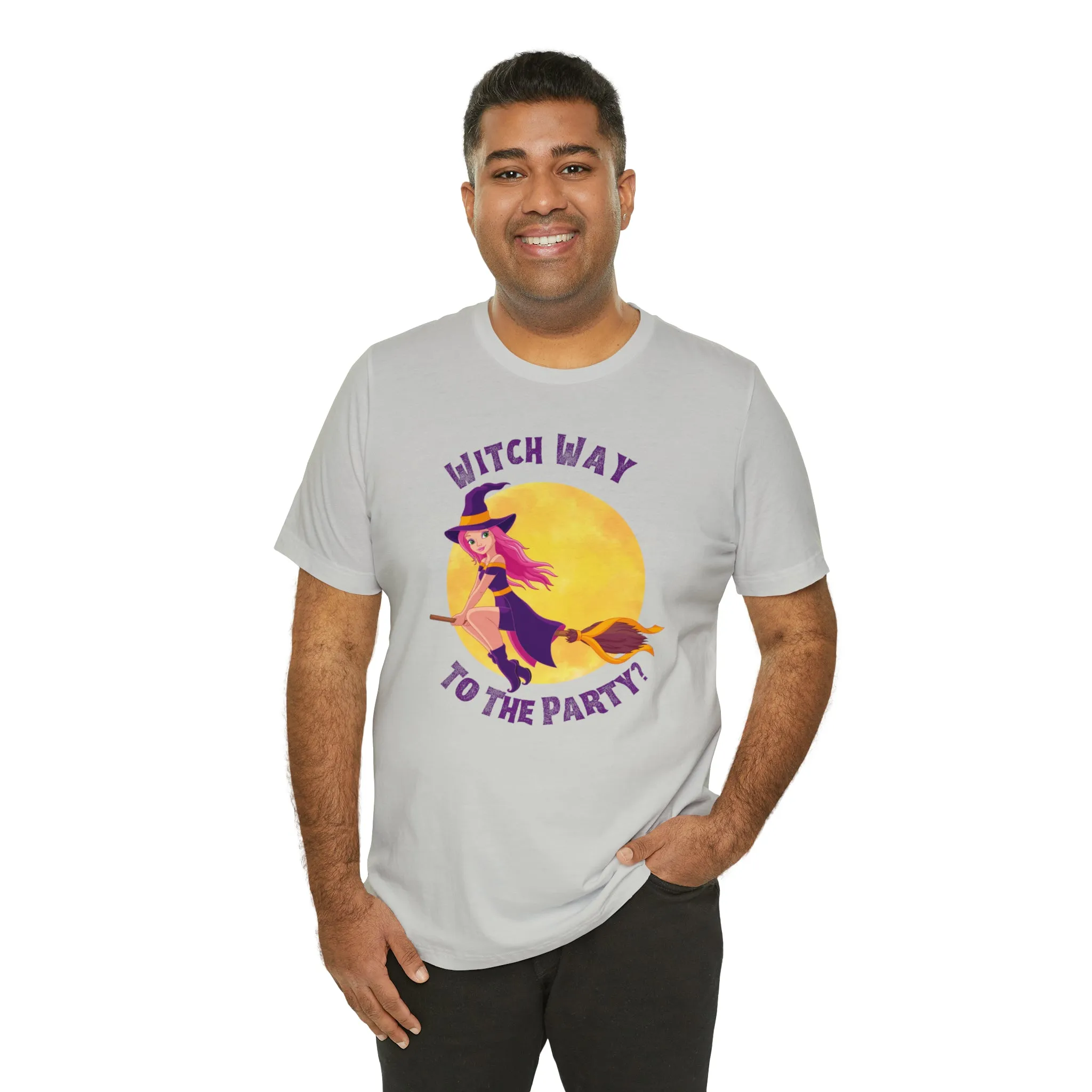 Witch Way to the Party Halloween T-Shirt | Spooky Witchy Tee |  Bella Canvas 3001Unisex | Funny Short Sleeve Tshirt