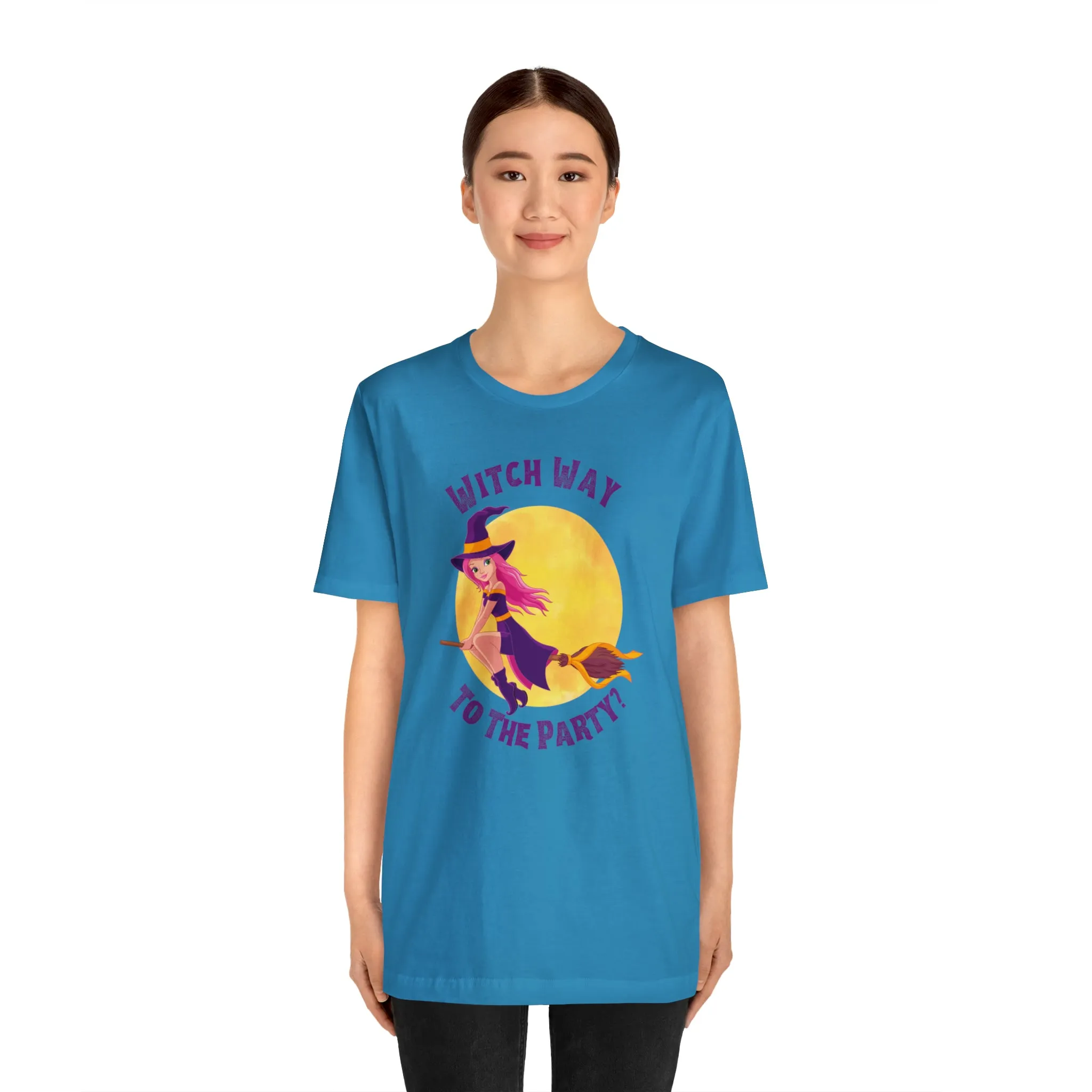 Witch Way to the Party Halloween T-Shirt | Spooky Witchy Tee |  Bella Canvas 3001Unisex | Funny Short Sleeve Tshirt