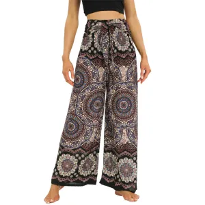 Women Loose Pant - Dark Retro Flower Pant for Spring Summer Fall New Rayon