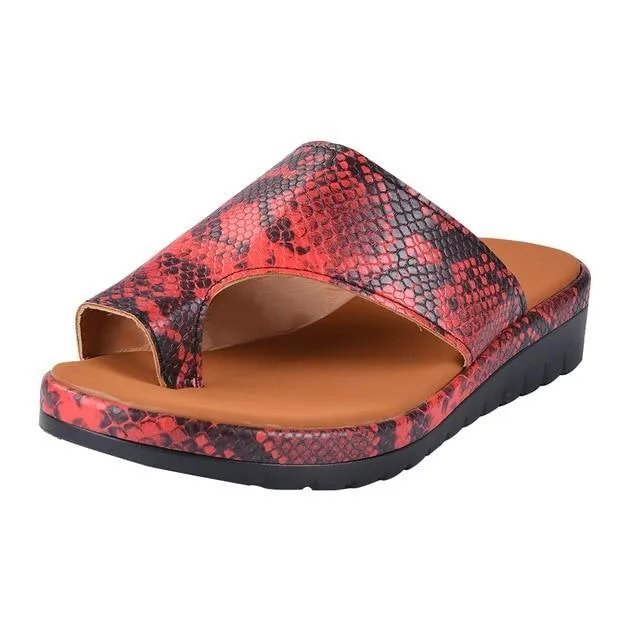 Women slippers Flat Sole Casual Soft Big Toe Foot  Sandal