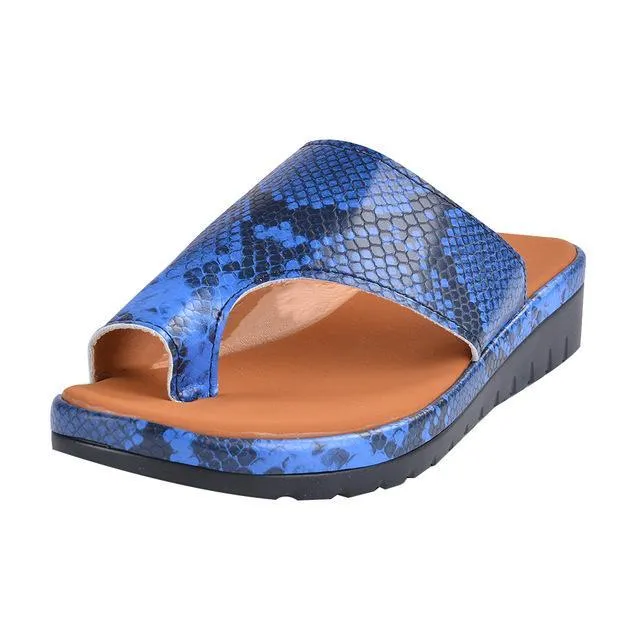 Women slippers Flat Sole Casual Soft Big Toe Foot  Sandal