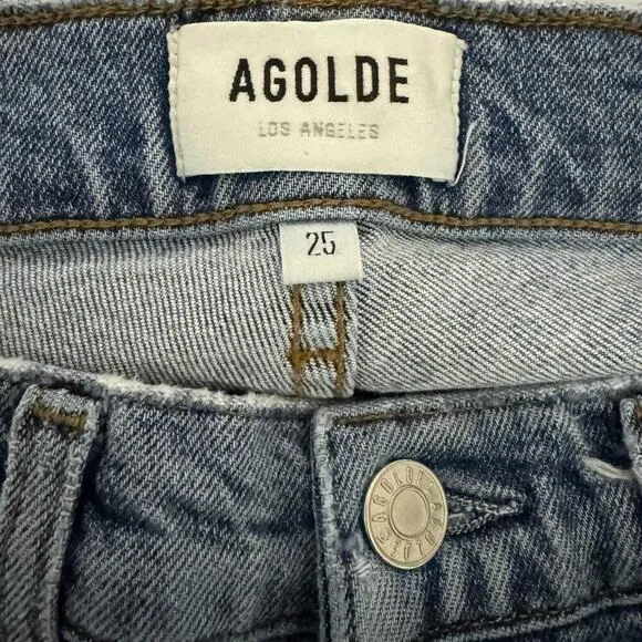 Women's AGOLDE Wilder Mid-Rise Straight Distressed Jean - Revolve - Sz 25
