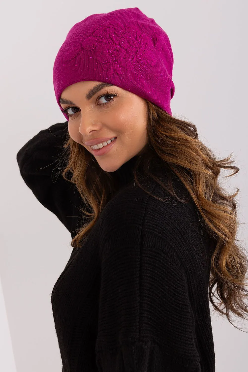 Women's beanie hat with cashmere