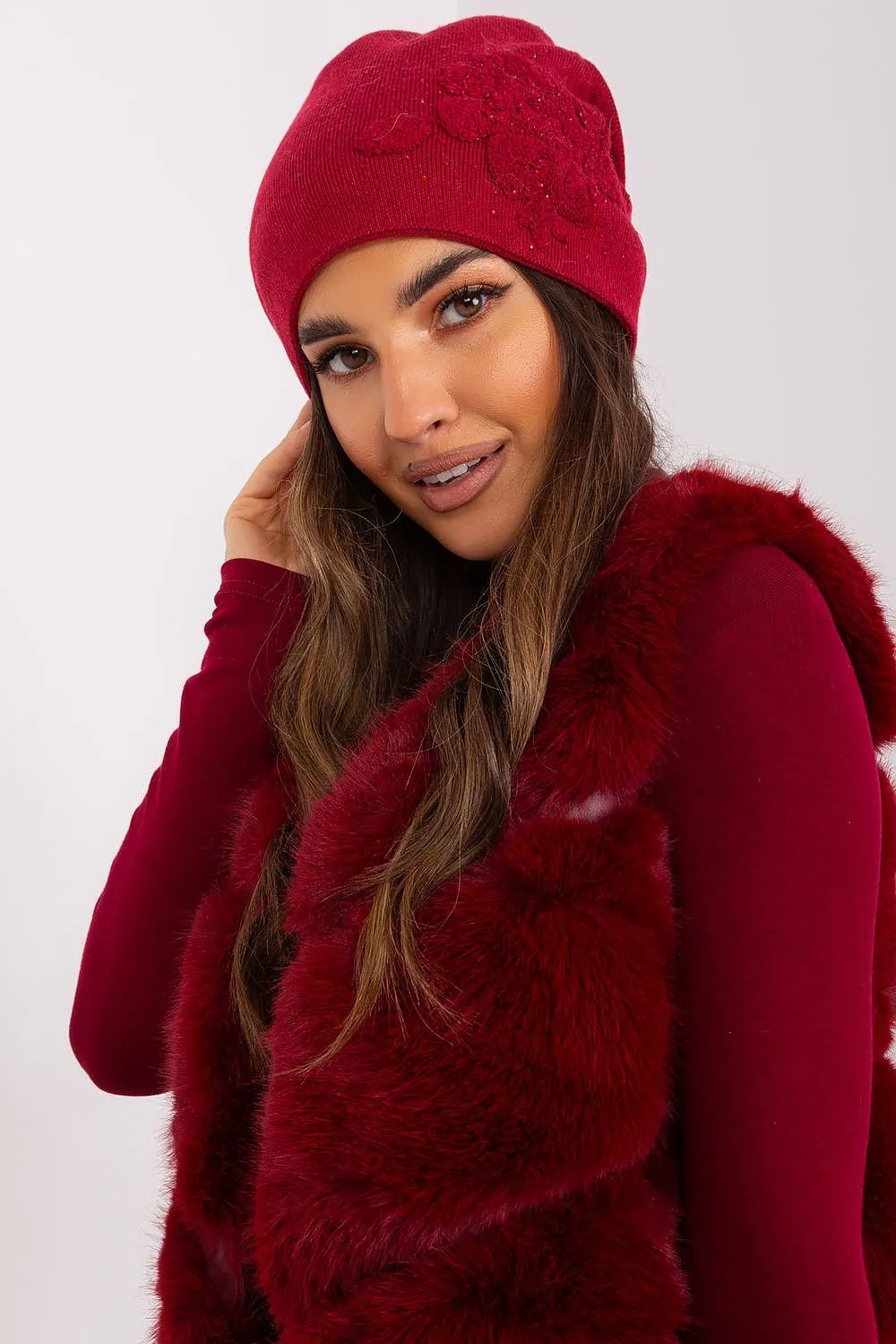 Women's beanie hat with cashmere