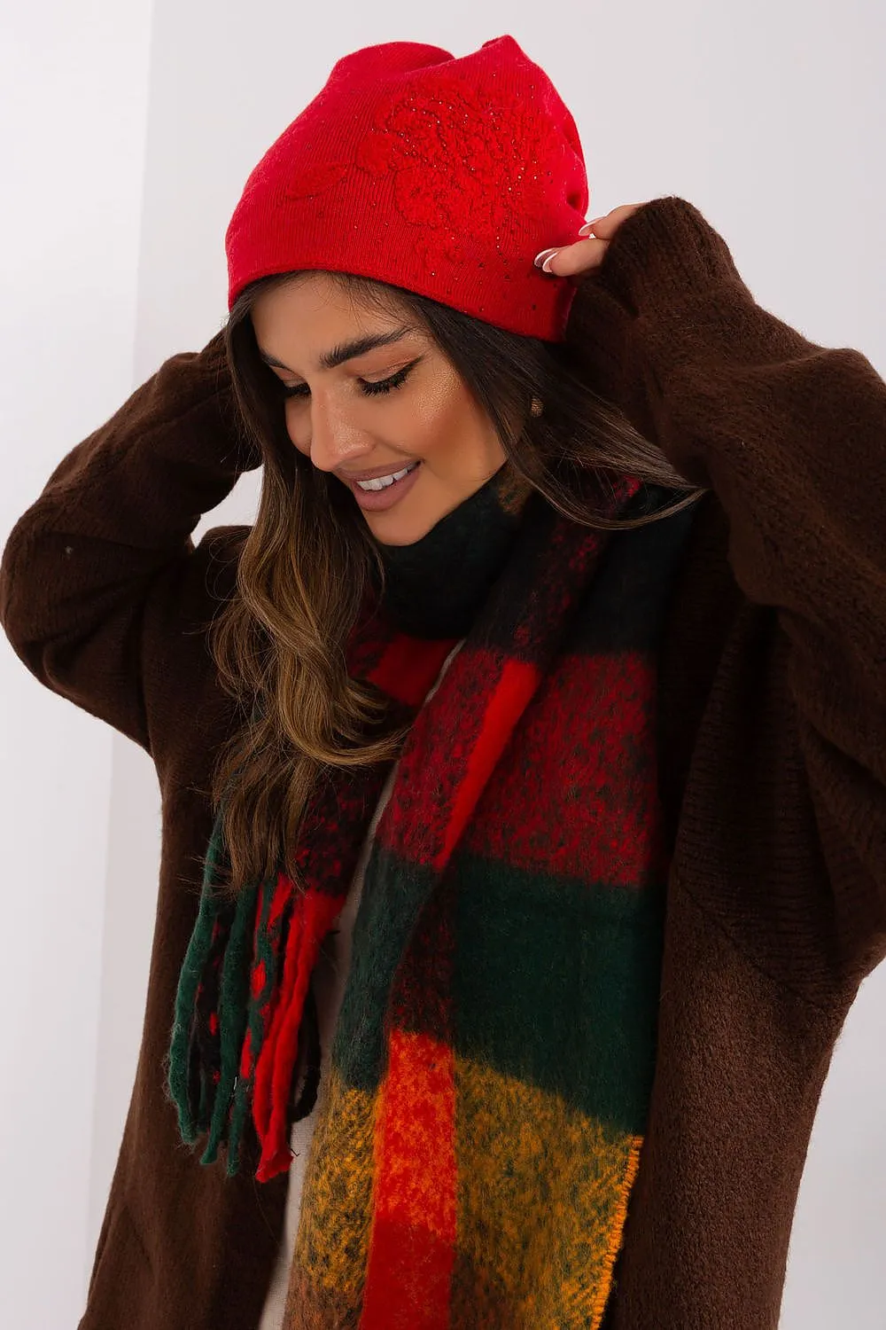 Women's beanie hat with cashmere