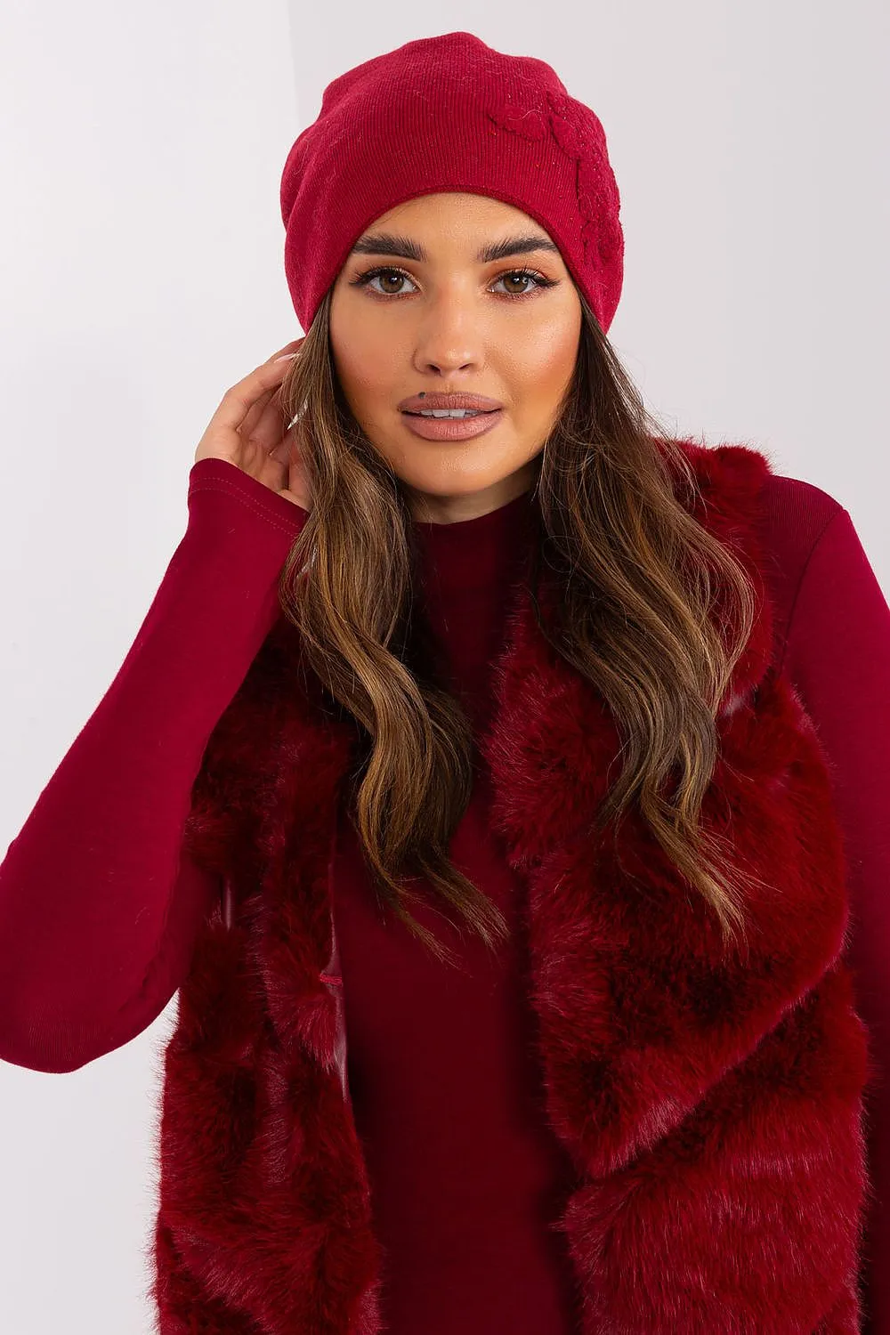 Women's beanie hat with cashmere