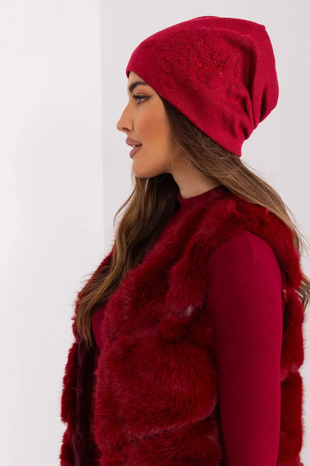 Women's beanie hat with cashmere