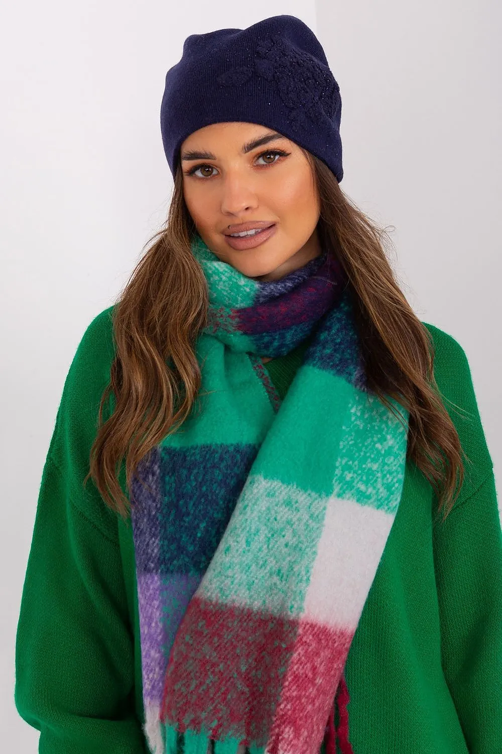Women's beanie hat with cashmere
