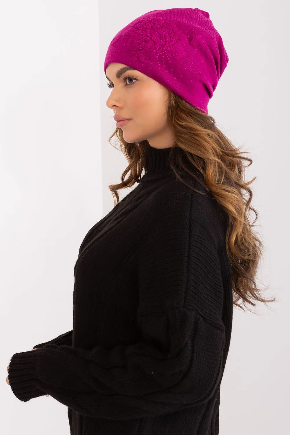 Women's beanie hat with cashmere
