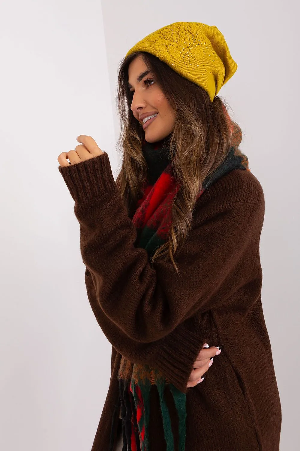 Women's beanie hat with cashmere