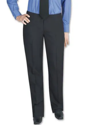 Women's Black, Flat Front, Comfort-Waist Basic Pants