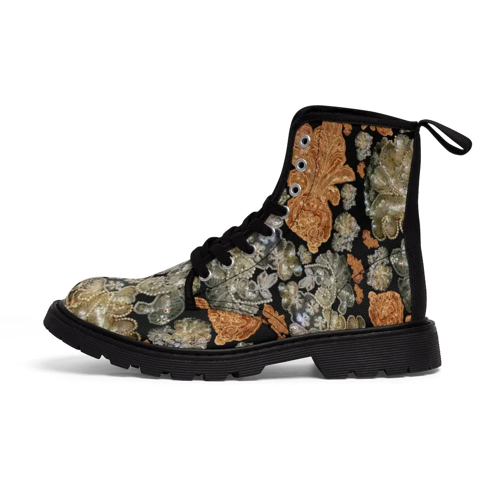 Women's Canvas Boots 'Nude Embroidery'