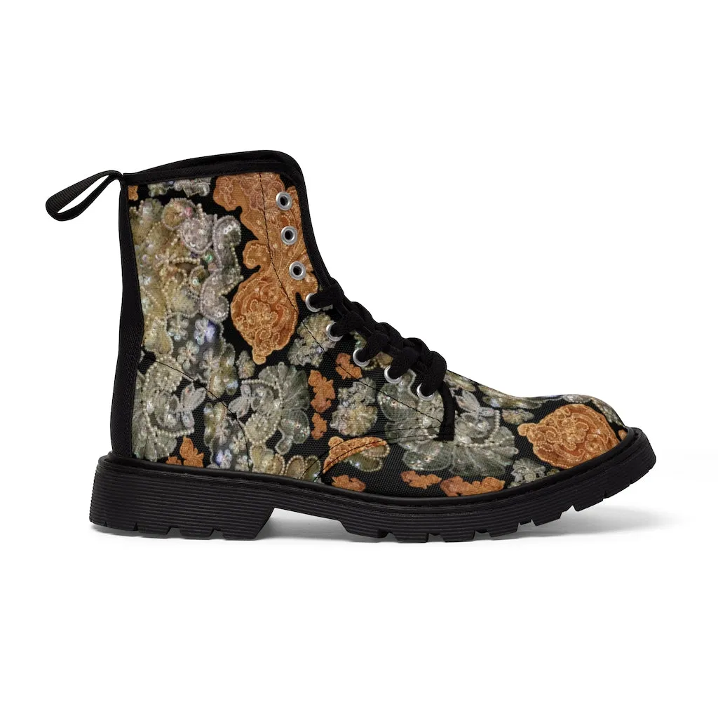 Women's Canvas Boots 'Nude Embroidery'