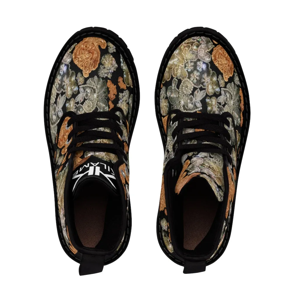 Women's Canvas Boots 'Nude Embroidery'