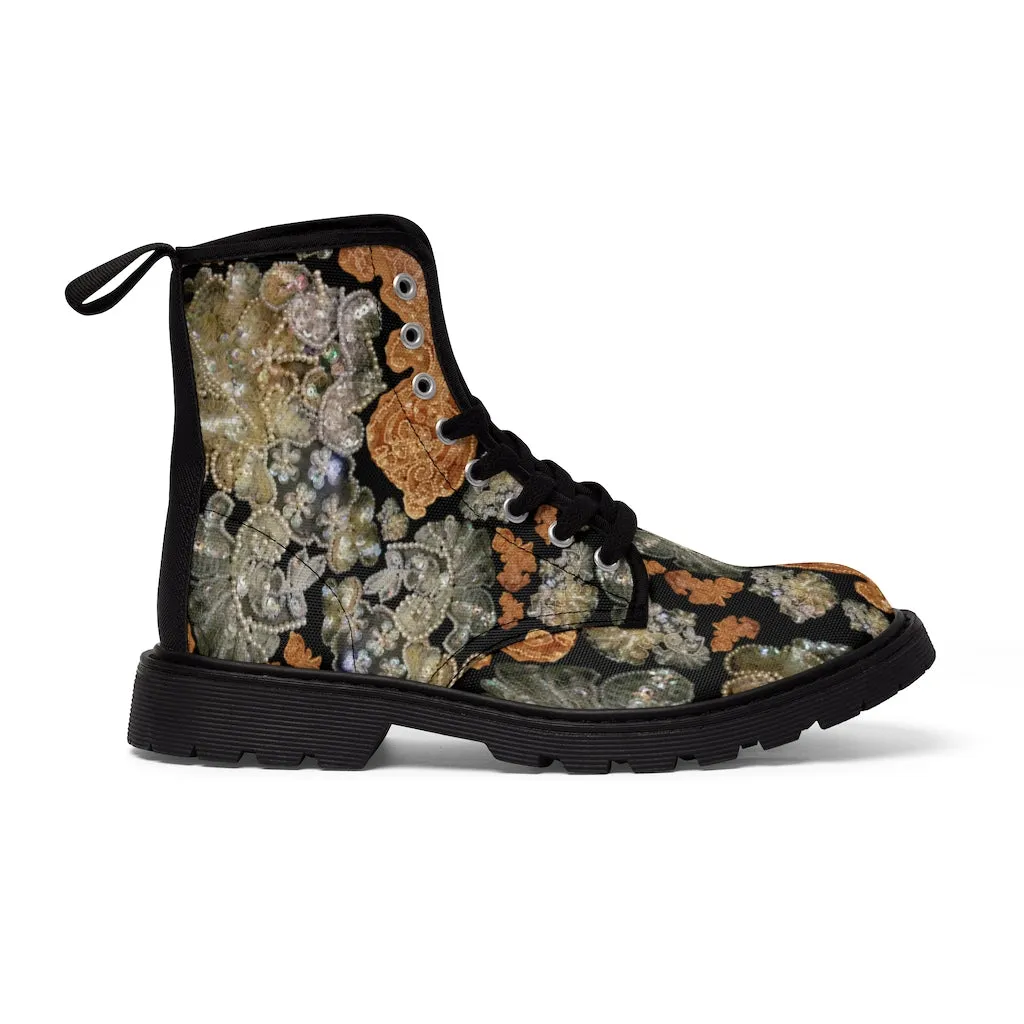 Women's Canvas Boots 'Nude Embroidery'