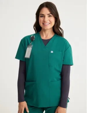 Womens Classic Scrub Top - Hunter Green