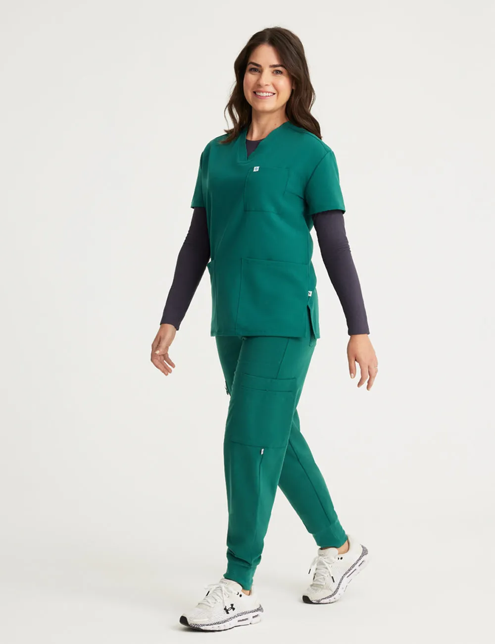Womens Classic Scrub Top - Hunter Green