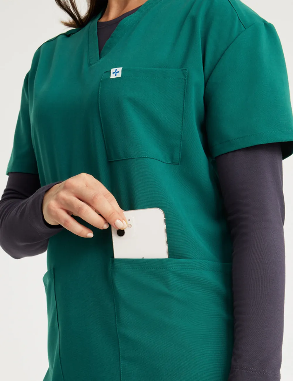 Womens Classic Scrub Top - Hunter Green