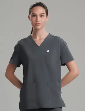 Womens Classic Scrub Top - Pewter