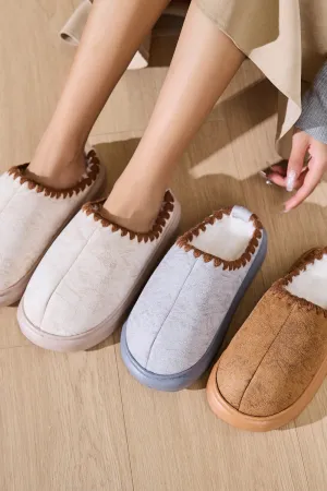 Women's Cozy Thermal Faux Fur Platform Slippers with EVA and Fluff Insulation | Soft Round Toe Design