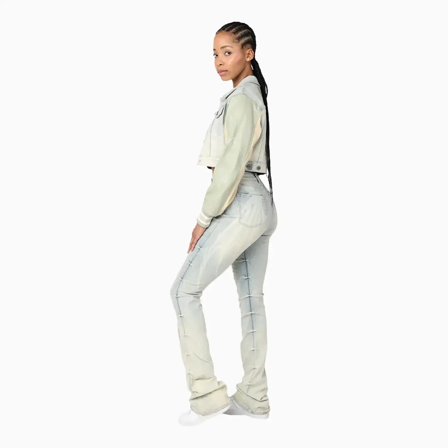 Women's Cropped Rhinestone Jean Outfit