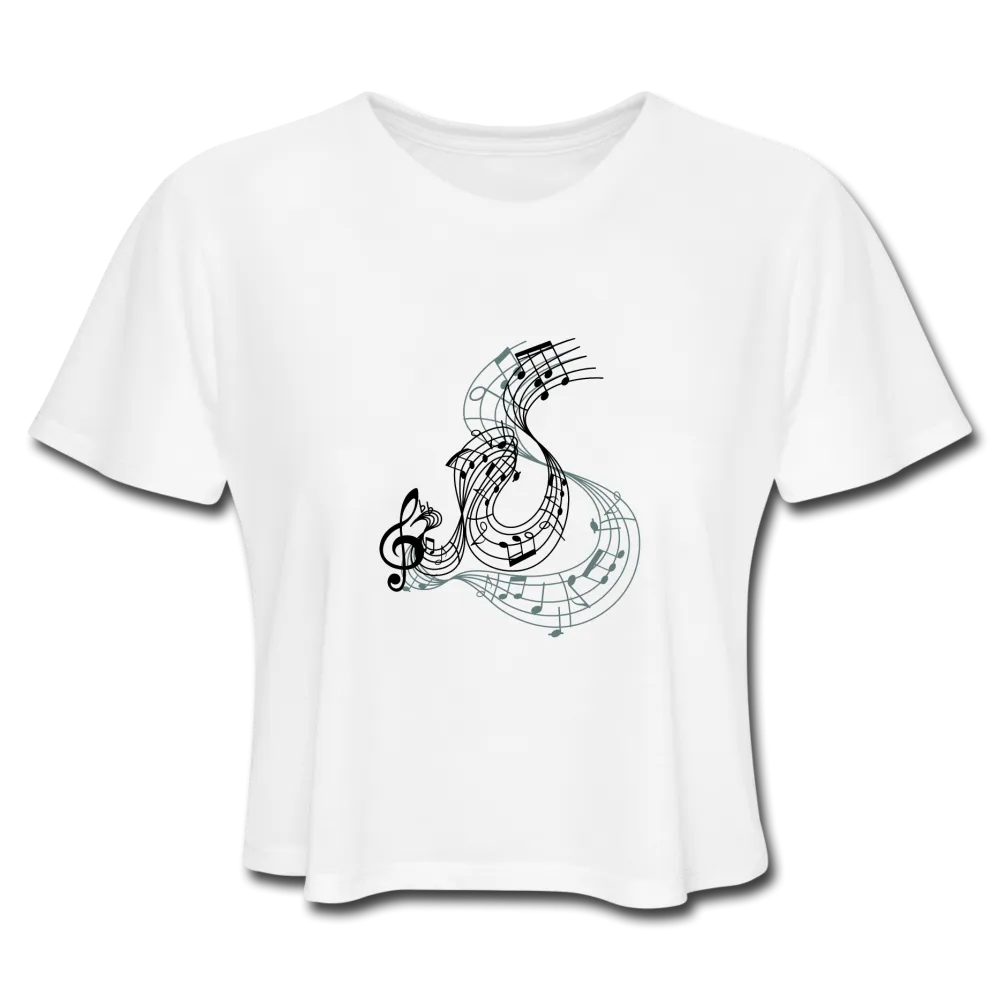 Women's Cropped T-Shirt - Music Notes
