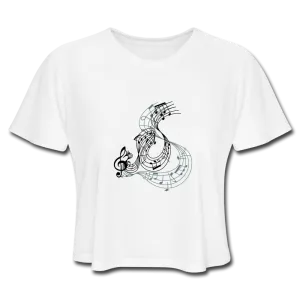 Women's Cropped T-Shirt - Music Notes