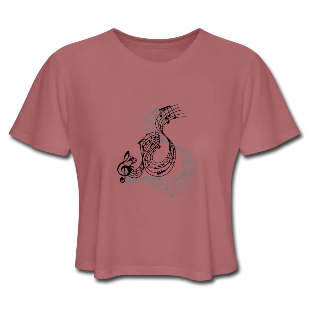 Women's Cropped T-Shirt - Music Notes