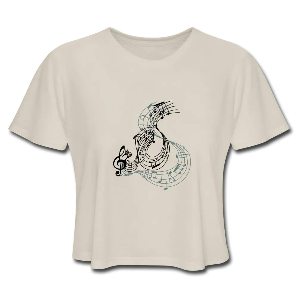 Women's Cropped T-Shirt - Music Notes