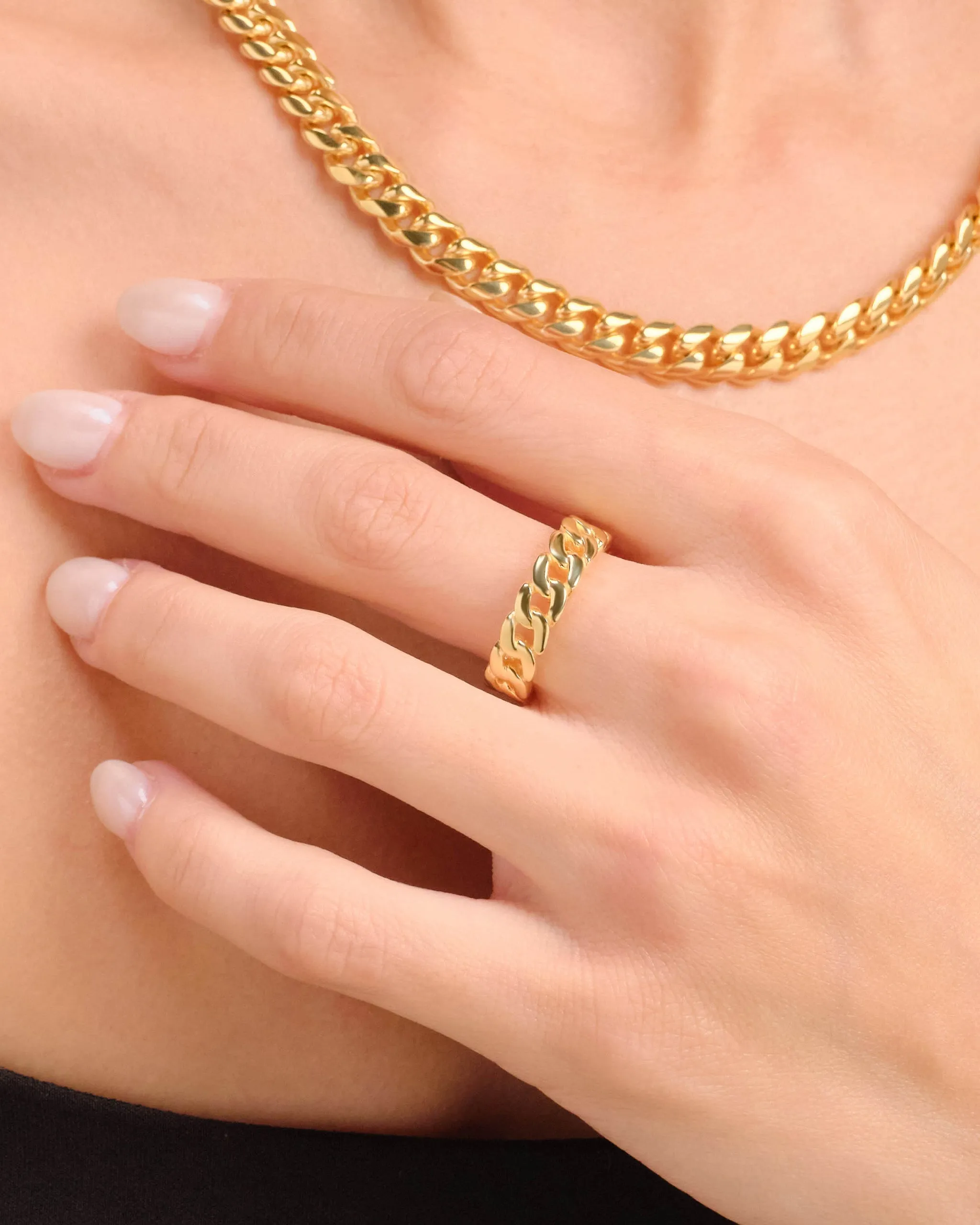 Women's Cuban Link Ring - Gold