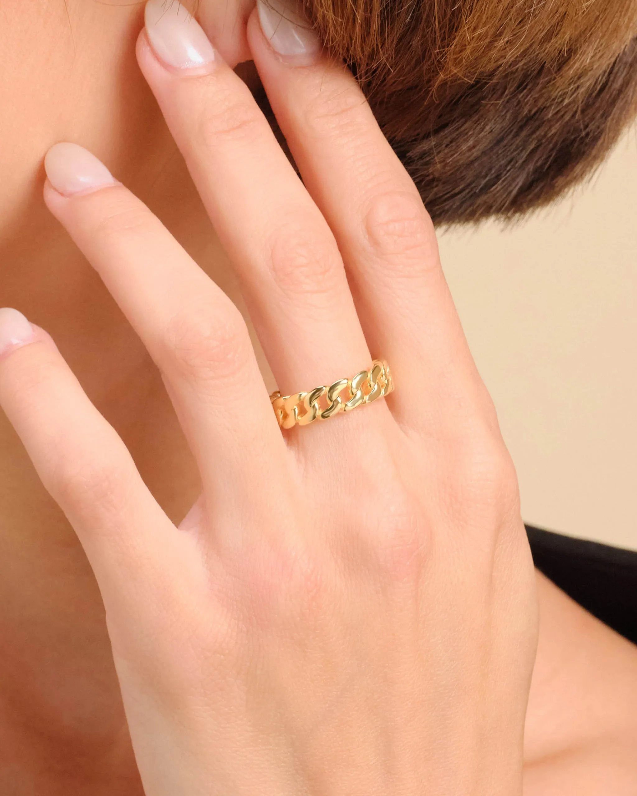 Women's Cuban Link Ring - Gold