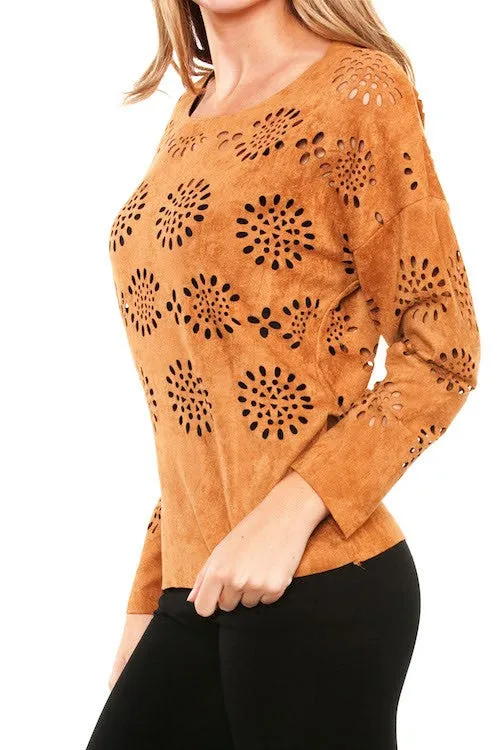Women’s Faux Suede Blouse