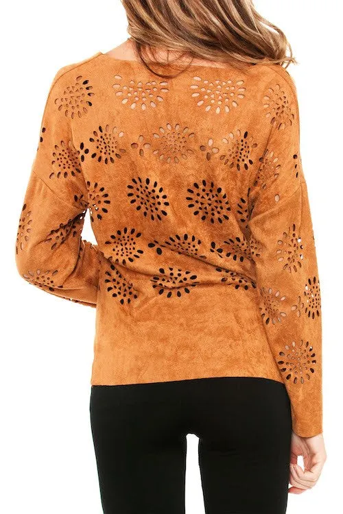 Women’s Faux Suede Blouse