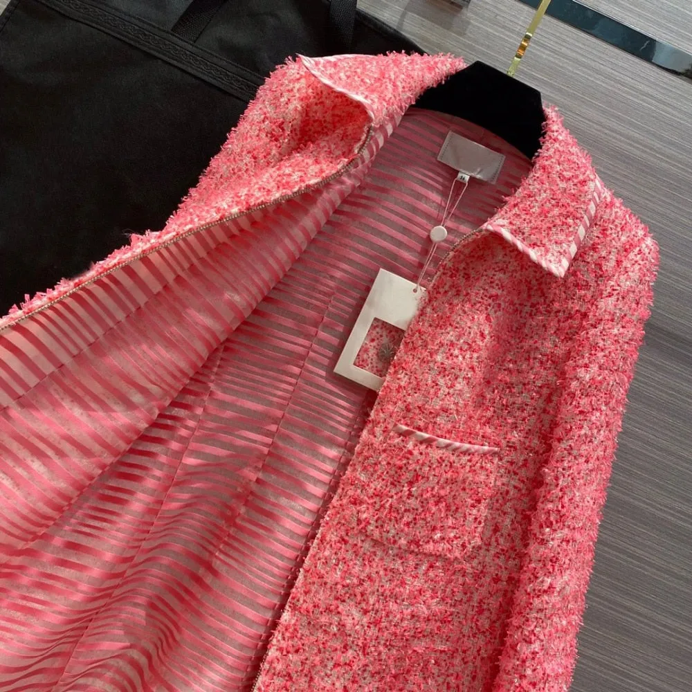 women's High quality Elegant tweed coat