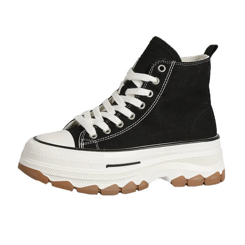 Women's High-Top Canvas Platform Sneakers