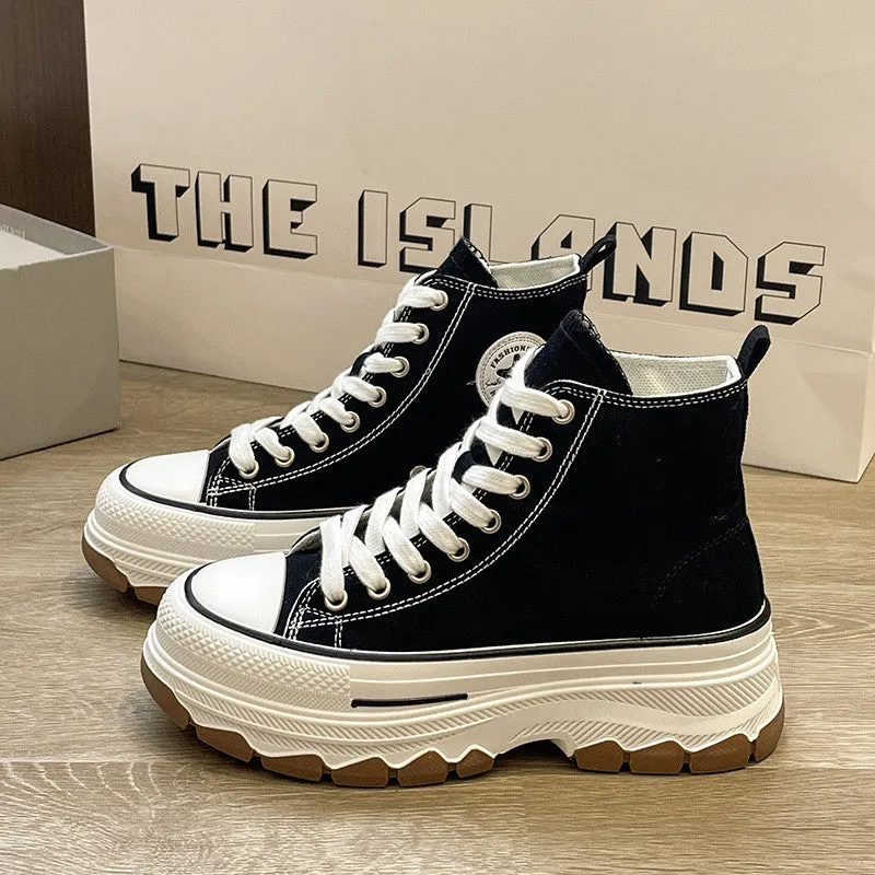 Women's High-Top Canvas Platform Sneakers