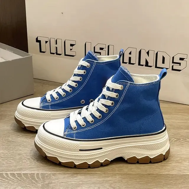 Women's High-Top Canvas Platform Sneakers