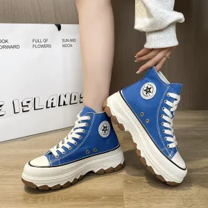Women's High-Top Canvas Platform Sneakers