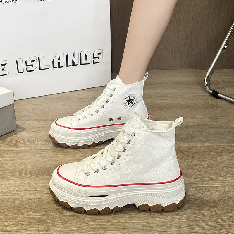Women's High-Top Canvas Platform Sneakers