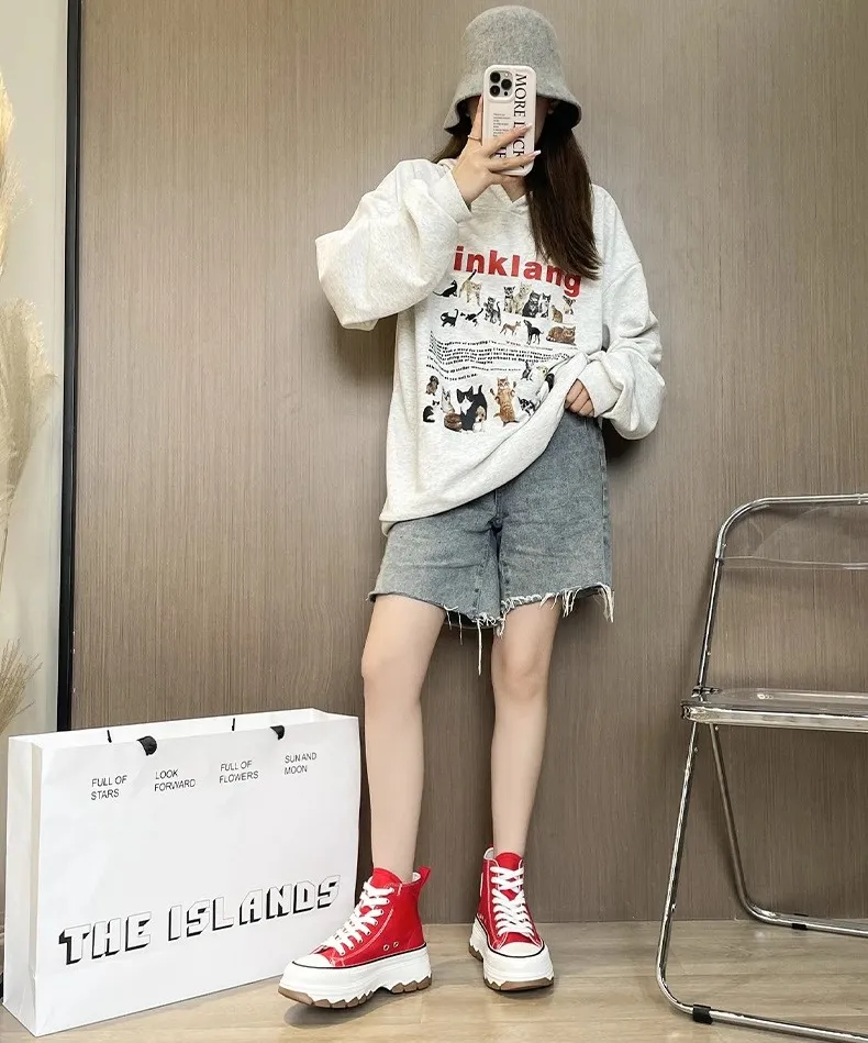 Women's High-Top Canvas Platform Sneakers
