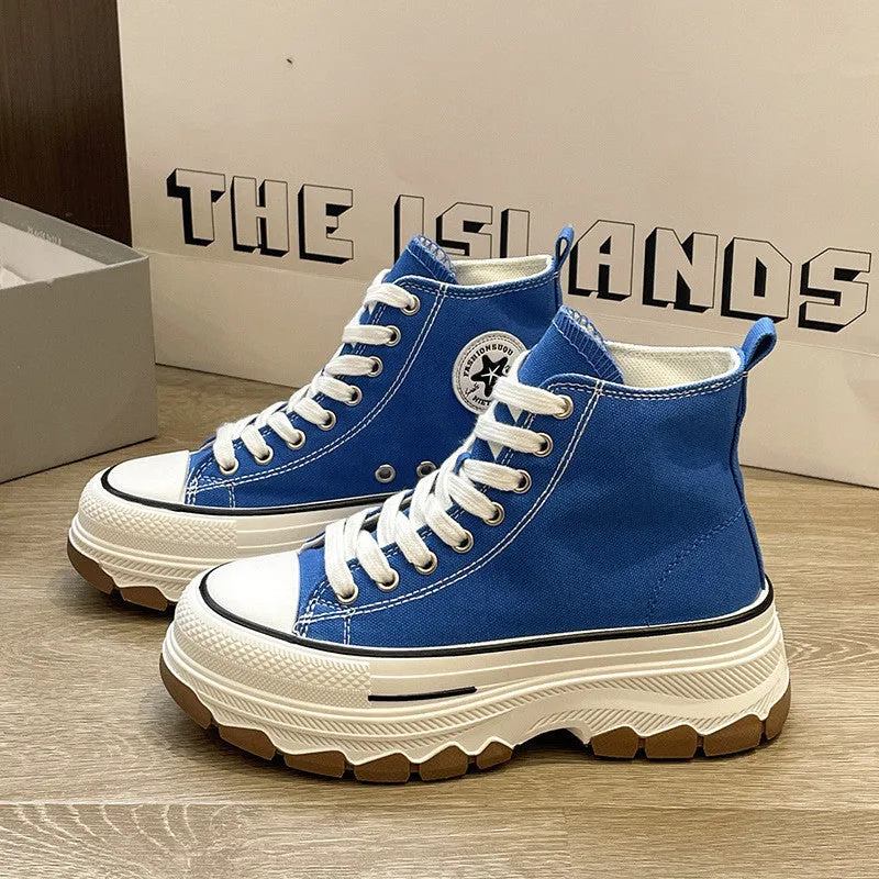 Women's High-Top Canvas Platform Sneakers