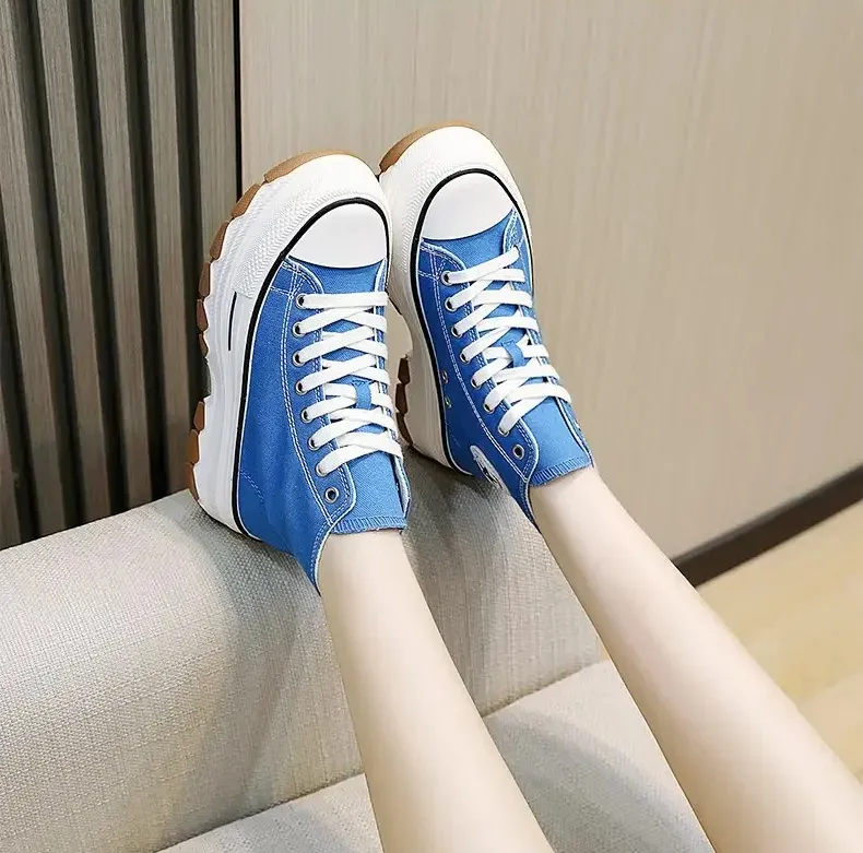 Women's High-Top Canvas Platform Sneakers