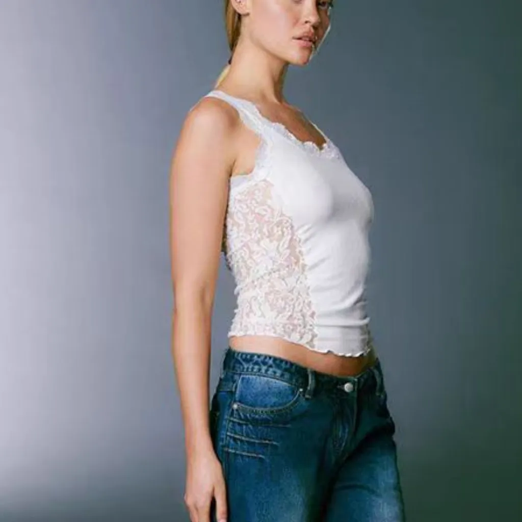Women's Lace Panel Tank Top
