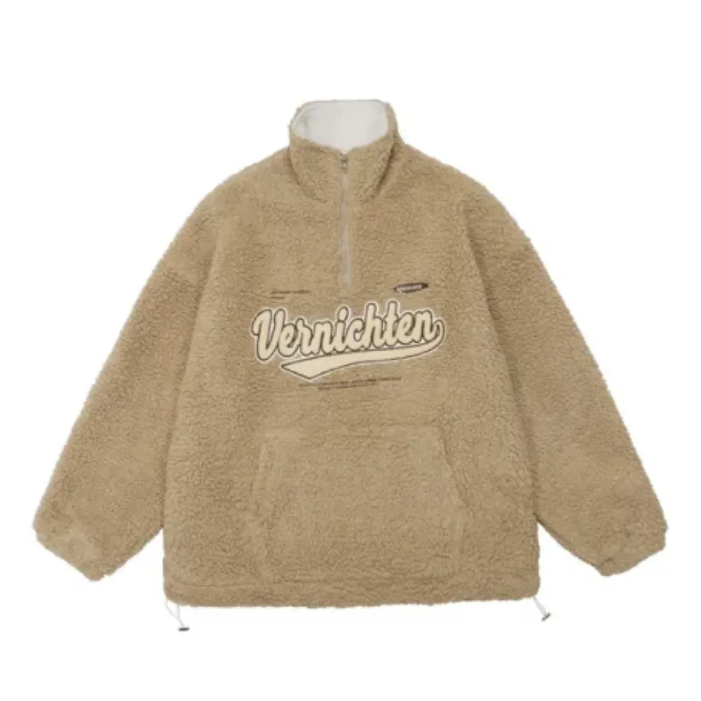 Women's Letter Embroidery Polo Coat