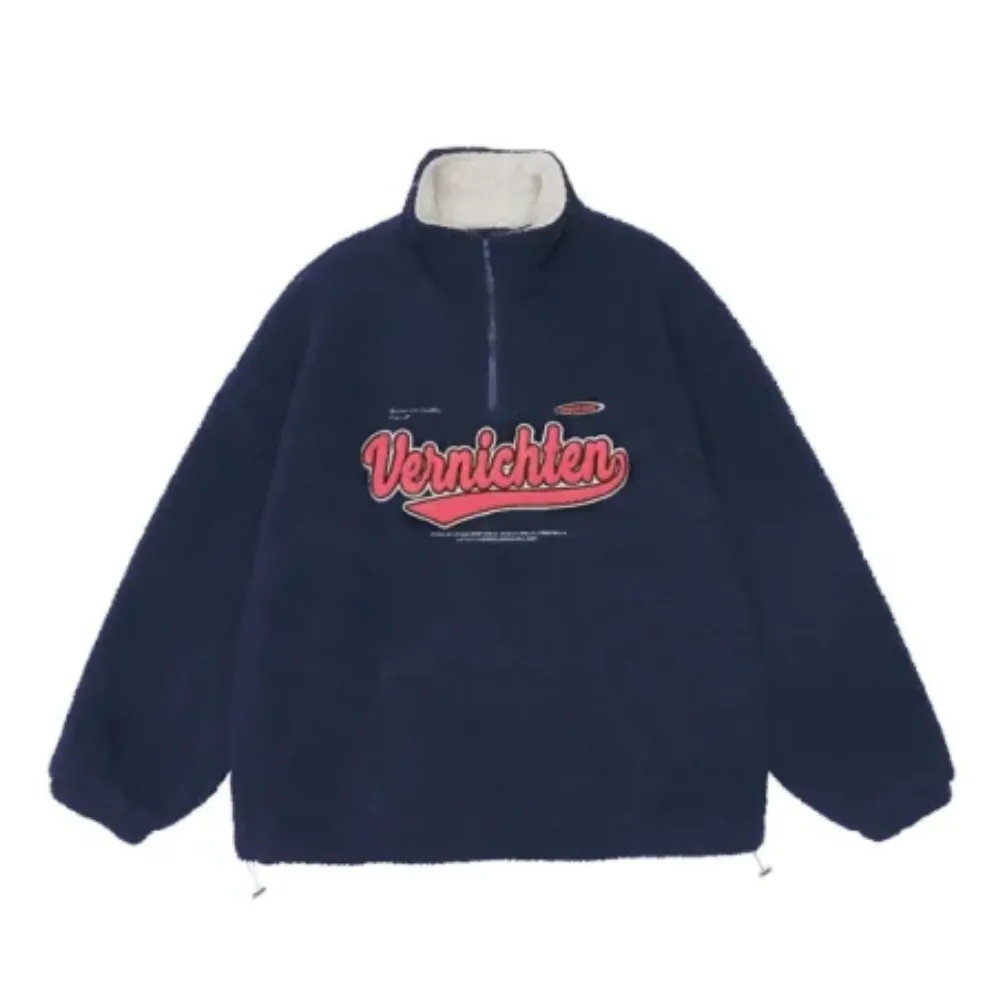 Women's Letter Embroidery Polo Coat