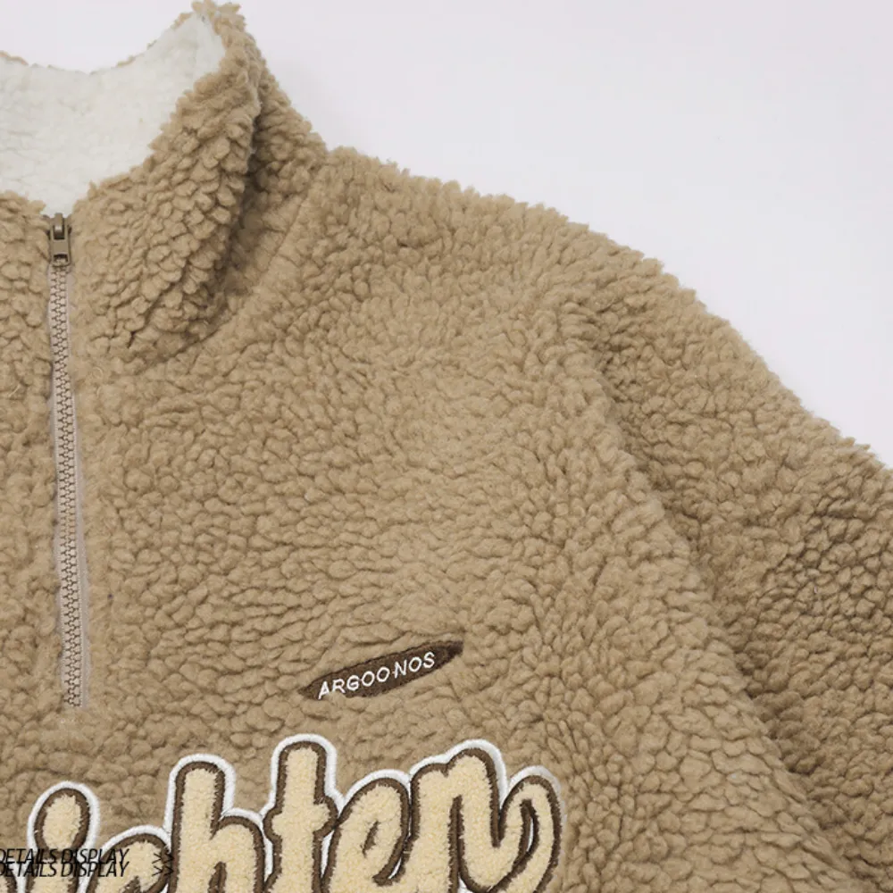 Women's Letter Embroidery Polo Coat