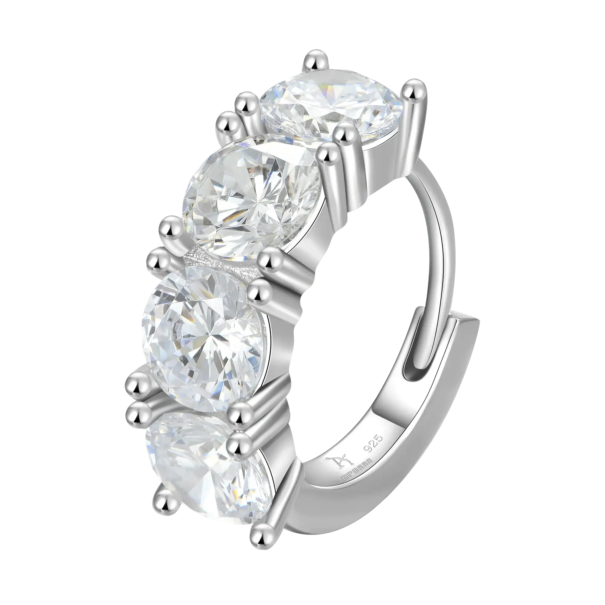 Women's Moissanite Classic Hoop Earring
