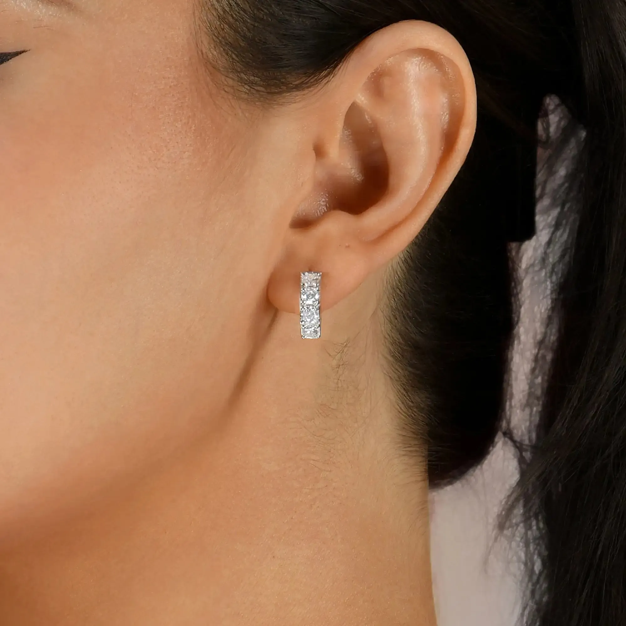 Women's Moissanite Classic Hoop Earring