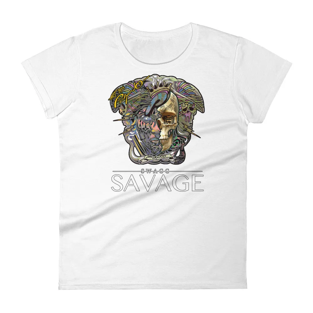 Women's Pichardo Shirt Swagg Savage Half Skull (More Colors Available)